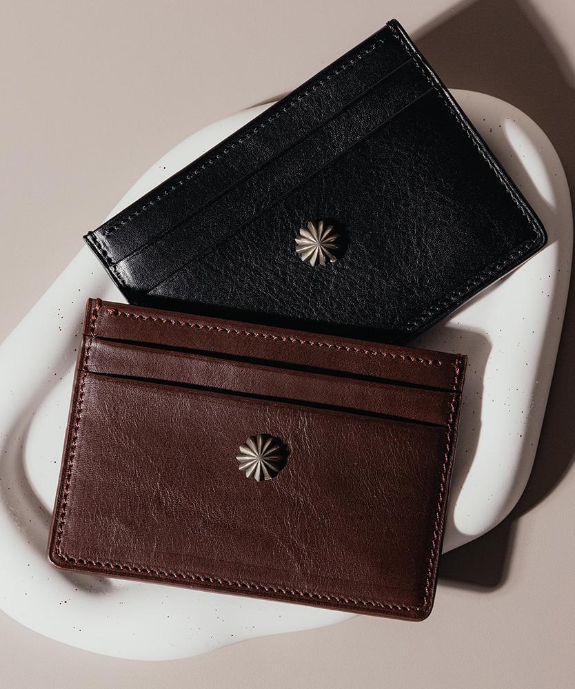 Bonne Chance Concho Vintage Card Holder Black