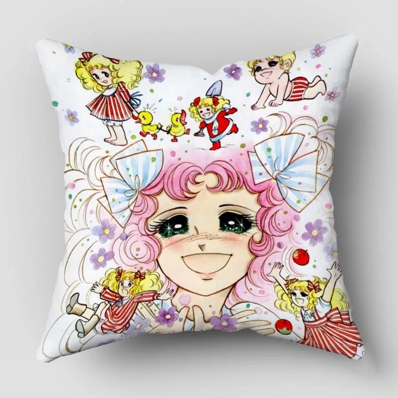 Candy New Anime Pillow Cover Bedroom Home Office Decorative Pillowcase Square Zipper Pillow Cases Satin Fabric No Fade 10.16WJY