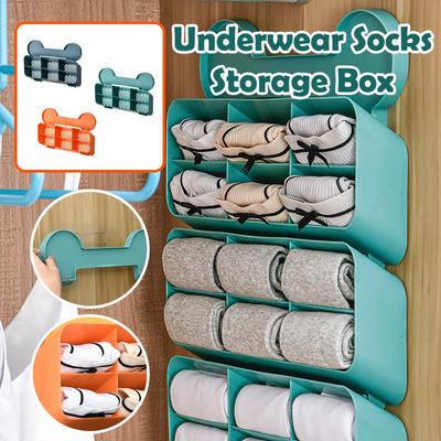Wall-mounted Underwear Storage Rack Creative Closet Socks Storage Box Multi-bedroom Bra Socks Container Hanging Divider