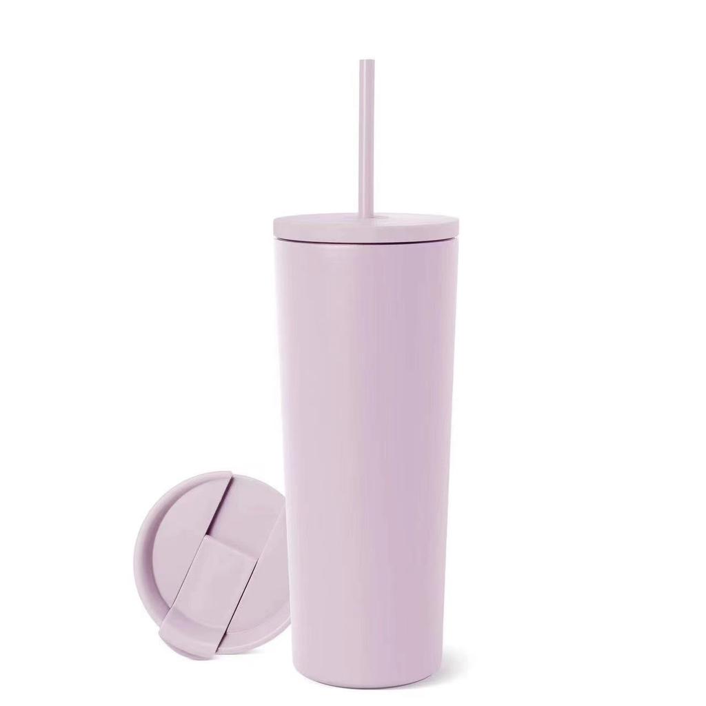 Popular SIM-style Stainless Steel Coffee Cup with Dual Lids, Vacuum Portable Double-lid Sealed Cup
