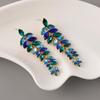 Pinkdudu Fashion Luxury Exaggerated Alloy Full Drop Earring Colorful Geometry Plant Dangle Earrings  for Women Jewelry Gifts PD1829