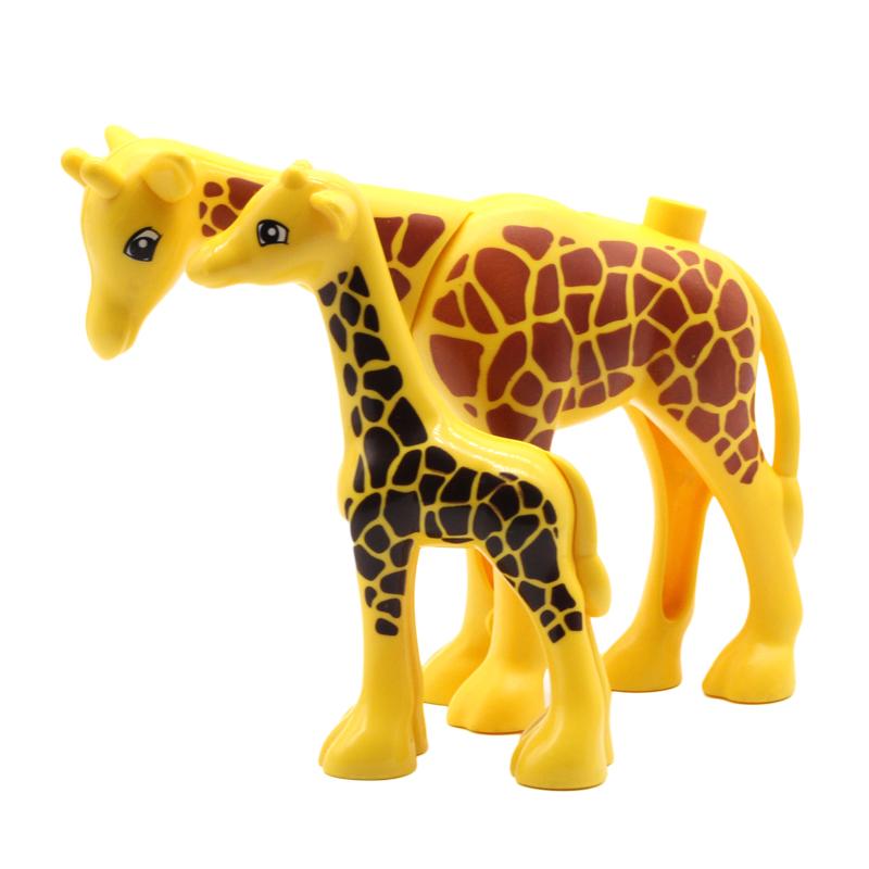 Big Building Blocks Animals Parts Zoo Sets Dinosaur Assemble Accessory Compatible Duplon Bricks Jurassic Toys for Children Gift