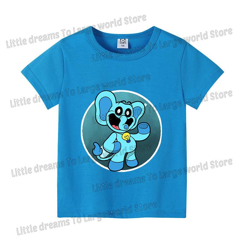 Smilings Critters Children T-shirt Short-sleeve Shirt Colorful Tee Tops Cotton Kid Cute Cartoon Figure Printed T-shirts Boy Gift