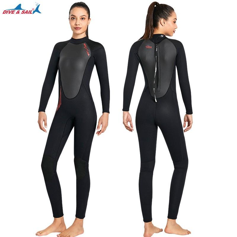 3mm Neoprene Wetsuit Full Body Long Sleeve Men Women Diving Surfing Snorkeling Warm Water Sports