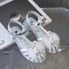 Girl's High Heel Shoes Sweet Children Princess Summer Sandals Fashion Rhinestone Crown Kid Causal Wedding Party Sandals Cut-outs