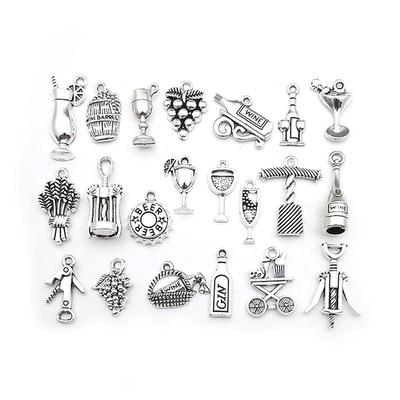 Red Wine Wheat Ear Pendant for DIY Tibetan Silver Jewelry: Earrings, Bracelet, Necklace