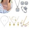 3Pcs/Set Earring Pendant Necklace For Women Girls Exquisite Fashion Wedding Jewelry Set Daily Wear Outfit Accessories Gift
