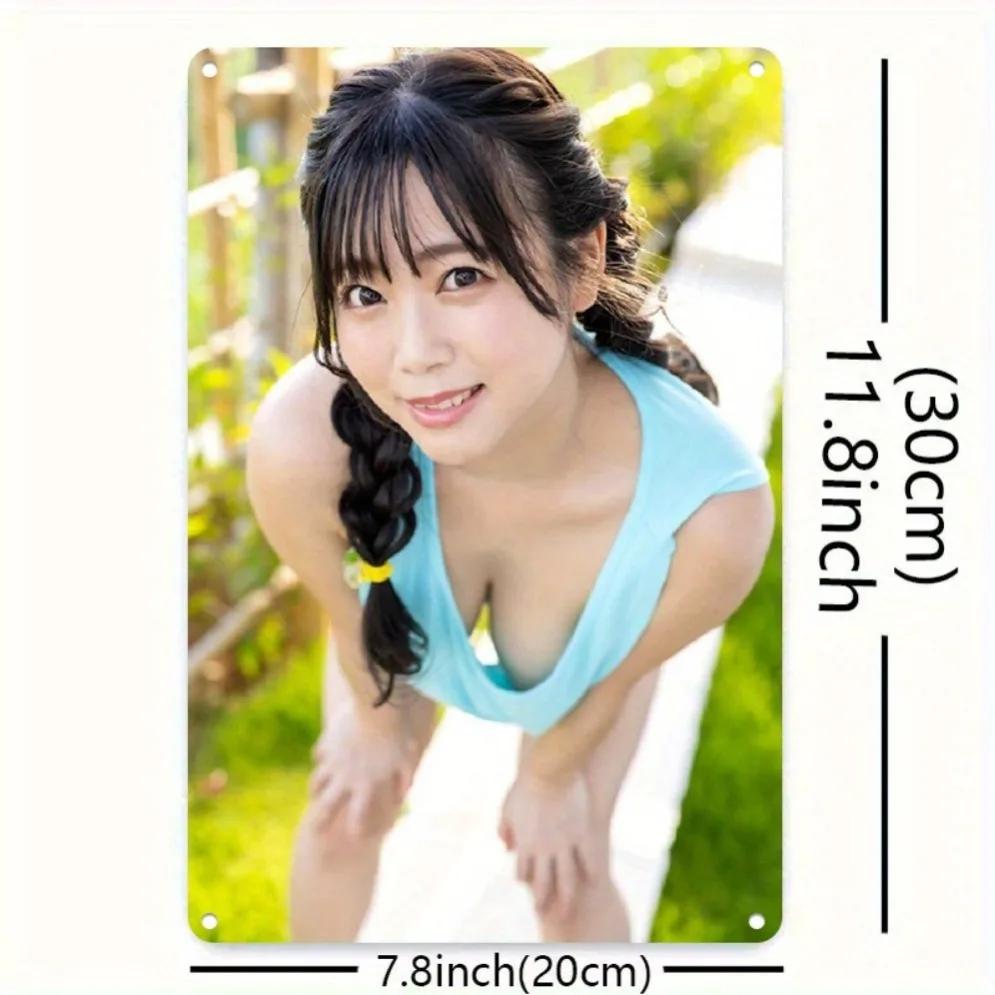 

Anime Girl Figure with Braids for Photo Props Learning Room Decoration 20x30cm білий