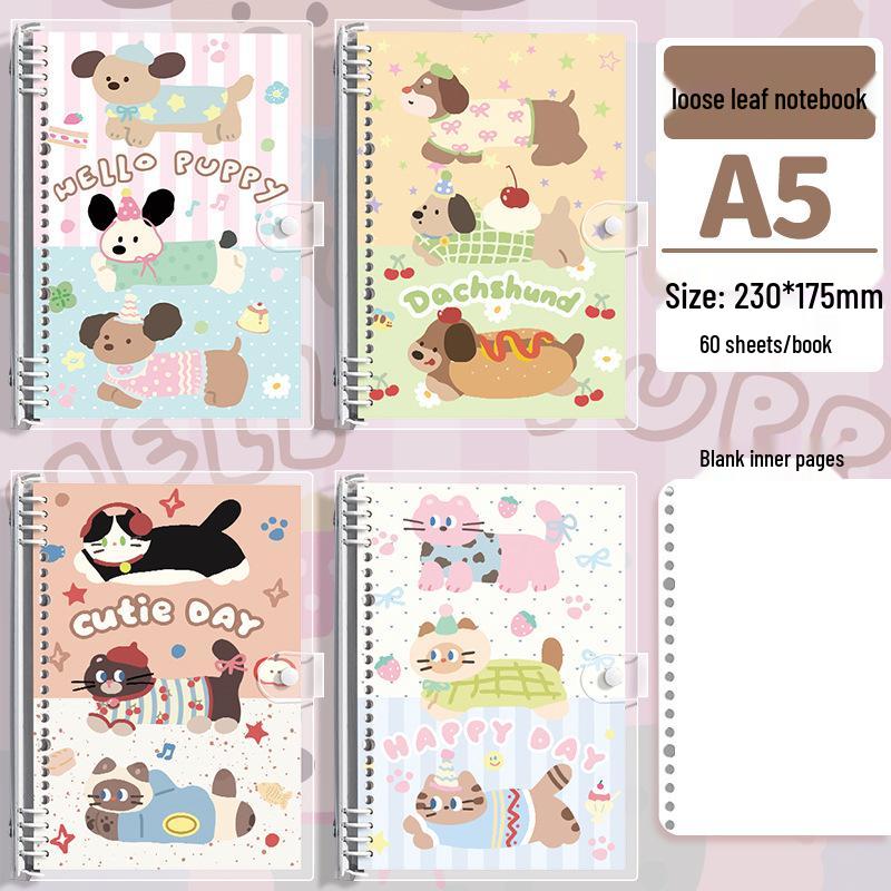 High-Transparency PVC A5 Cartoon Binder with B5 Extra Thick Student Notebook