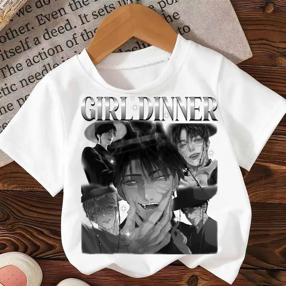Kpop Demon Hunters Cartoon Tee Shirt Harajuku Cool Kids T-shirts Summer Tops Saja Boys Clothes