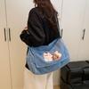 Vintage Shoulder Bag Lightweight Commuter Bag Cartoon Denim Women's Bag