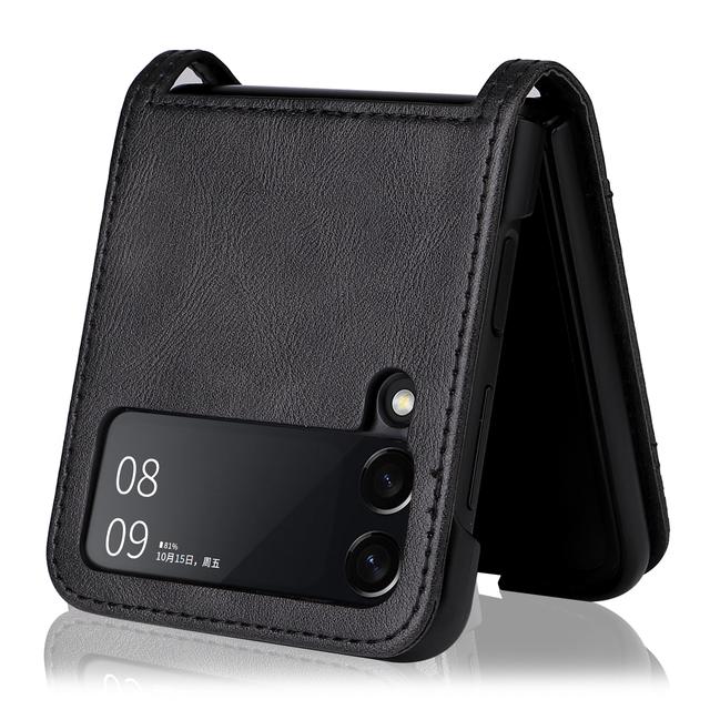 Fashion Card Slot Folding Phone Bag Case For Samsung Galaxy Z Flip 4 5g Flip3 Flip4 Flip 3 Zflip4 Anti -Sweat Matte Cover
