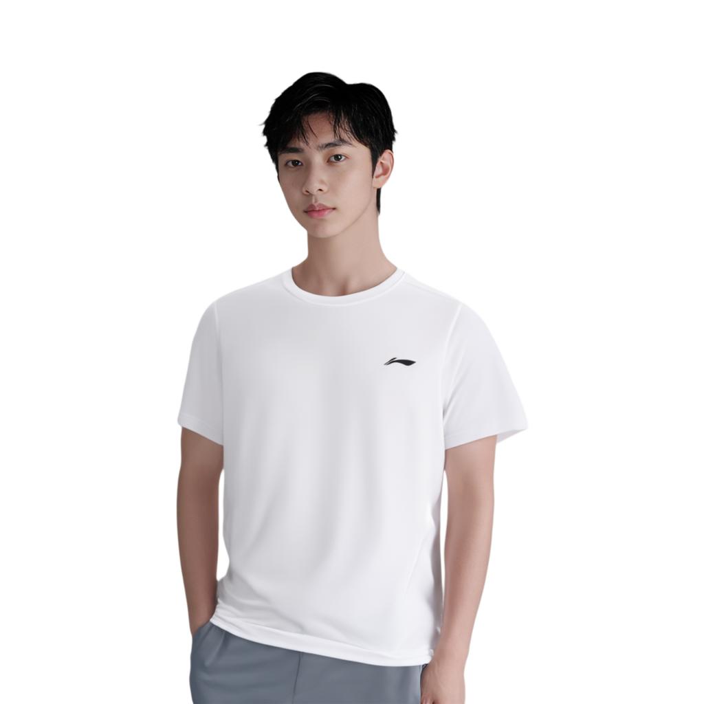 Li-Ning Round Neck Quick-Dry Cool Breathable Short Sleeve T-Shirt Men Tops White ATSU819-2