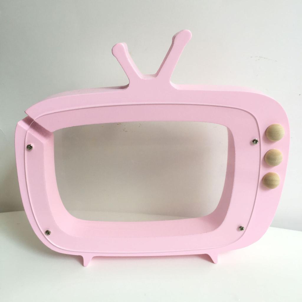 Wooden TV Money Boxes Ins Nordic Piggy Bank Wood Money Cans Toys For Kids Children Living Room Decoration Candy Color
