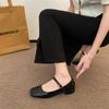 Fashion New Women's Temperament Women's Girls Sweet Mary Jane Pumps Shoes for Women Round Toe Ankle Warp High Heels Woman Dress Shoes