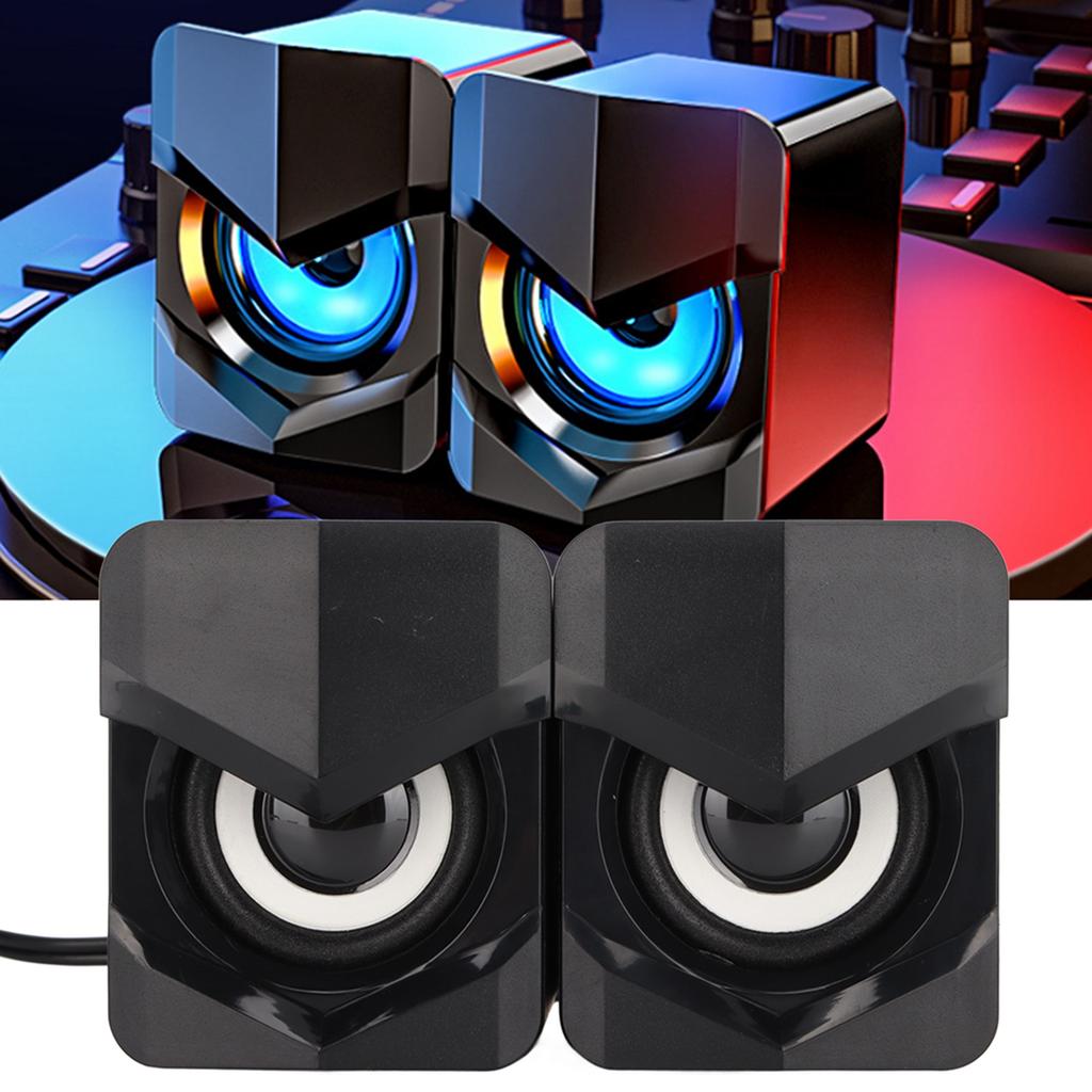 Desktop Speaker USB Powered Heavy Subwoofer Desktop LED Speaker for PalyStation4 Home Computer Laptop