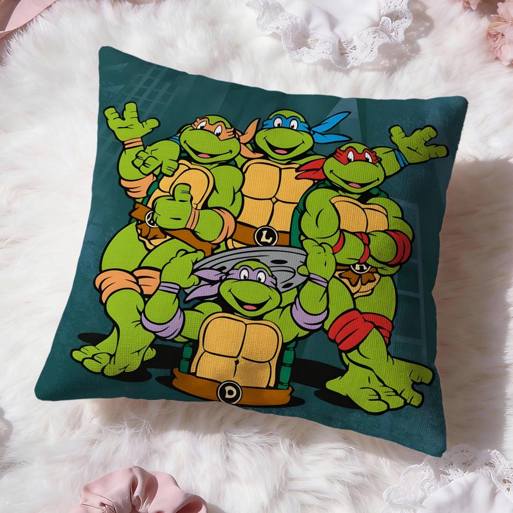 Hot TTeenage Mutant Ninja Turtleses Cushion Cover Soft Washable Pillow Case Multi-Scene for Couch Bed Travel Office Use