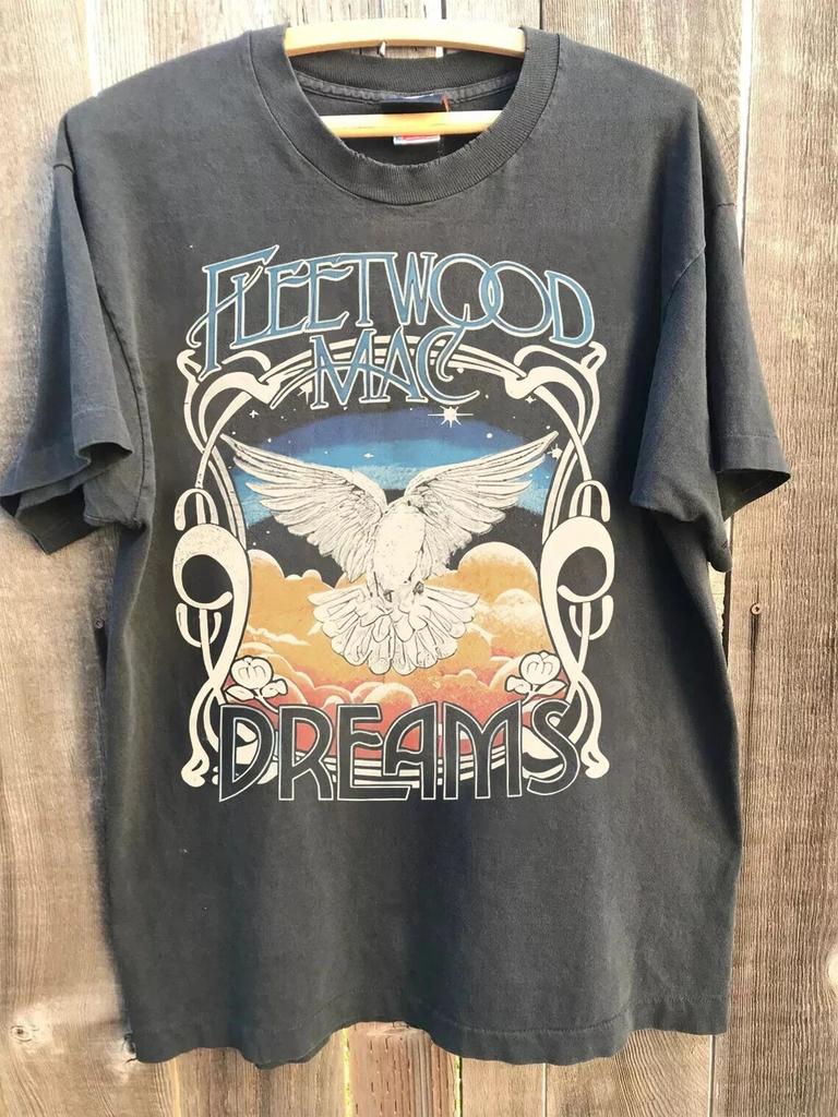 T-shirt Unisex Estate Vintage Fleetwood Mac Cotone E Traspirante Maglietta Unisex Girocollo Streetwear Oversize Manica Corta