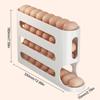 4 Layers Refrigerator Egg Storage Box Large Capacity Kitchen Rolling Eggs Container Rolling Eggs Dispenser for Fridge Countertop