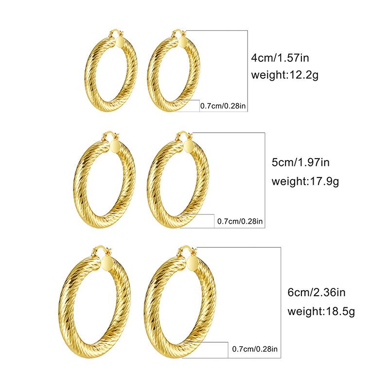 Gold-Plated Silver Cable Knit Hoop Earrings for Women - Trendy European and American Style Ear Ornaments