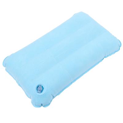 Portable Inflatable Flocking Pvc Pillow Camping Sleeping Air Pillow For Travel Outdoor Hiking Flight Foldable Head Rest Pillow
