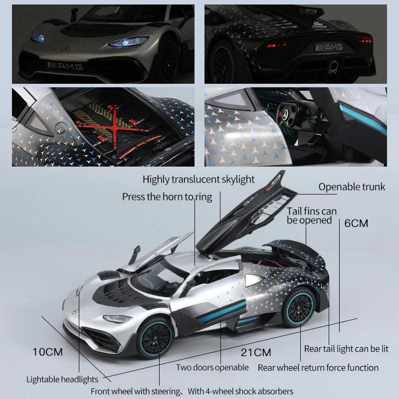 1/24 Mercedes-benz One Alloy Car Model Car Children's Toy Car Open Gift Ornaments Metal Sound And Light Simulation Collectibles