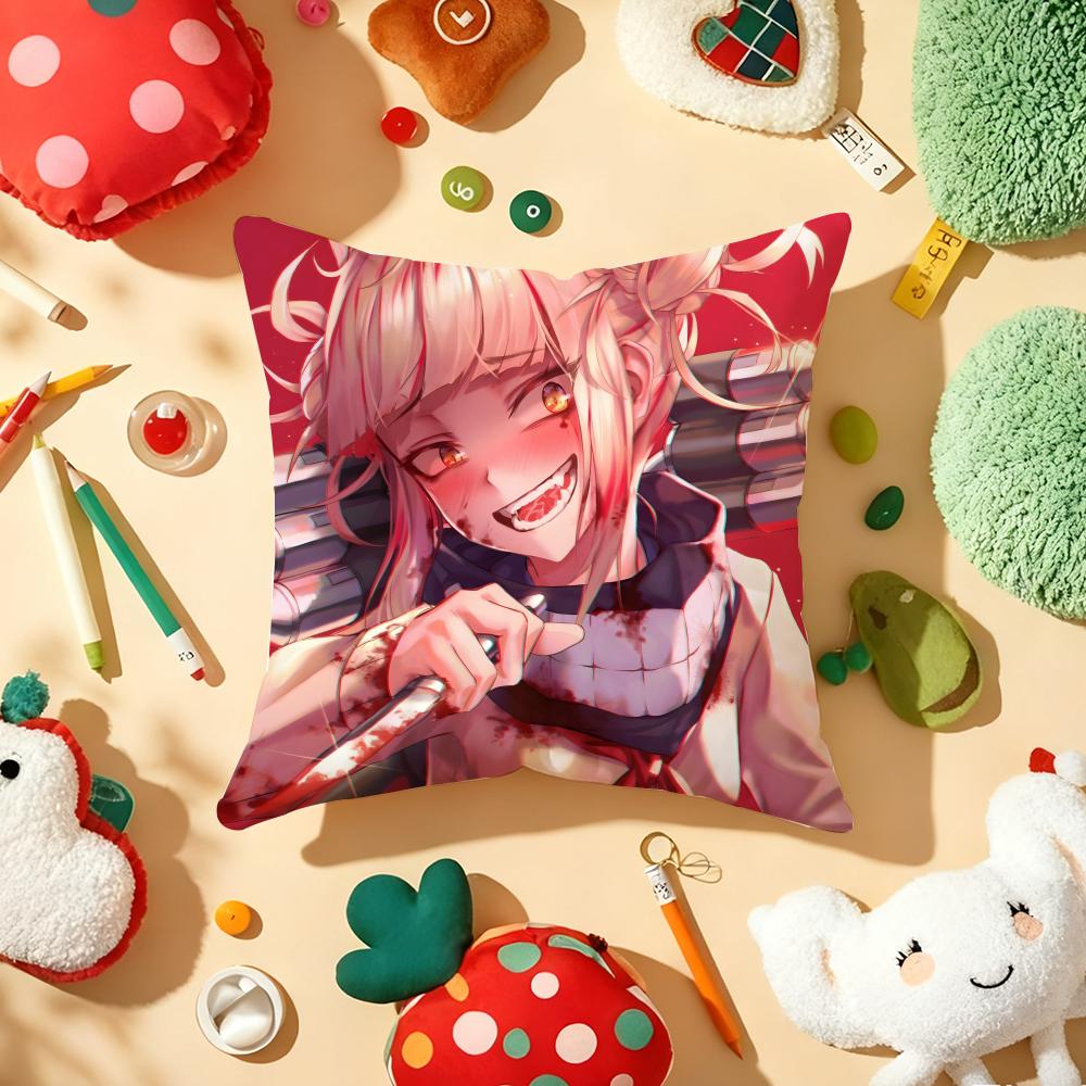 H-Himiko Toga Anime Girl Cushion Cover Plush Fabric Soft Double-Sided Printed Sofa Warm Winter Home Gift Pillow Cover