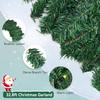 16.4FT/5M Christmas Garland with 100 LEDs Lights, Artificial Greeny Christmas Decorations Wreath for Fireplace Stair Front Door