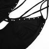 Damen S Neckholder Nieten Rückenausschnitt Uni Crop Tanktop