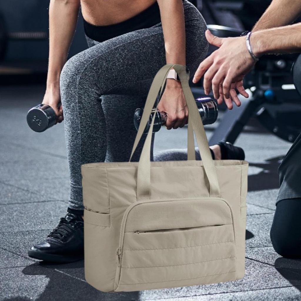 Gym Bag Women's Handbag with Yoga Mat Strap Stylish Portable Large Capacity Wear Resistant for