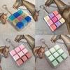 New Fidget Keychain DIY Keyboard Fidget Keychain Keys Button Relief Stress Finger Keyboard Cap 4/9Keys Pass The Time Clicker Toy