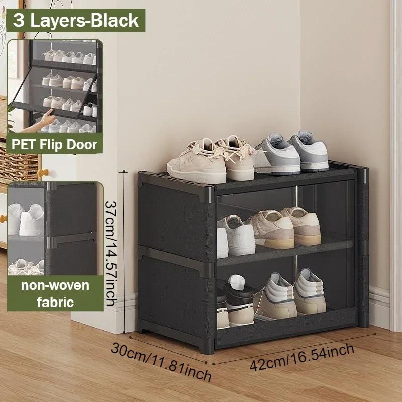 

Large Clear Shoe Box Transparent Multi-layer Box Storage Cabinet Home Dormi Dustproof Elf Organizer for L Entrance Simple Design