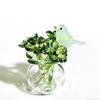 Hand Blown Mini Glass Figurines Collectible Tiny Bee Bird Dragonfly Butterfly Sculpture with Stem for Home Office Birthday Anniversary Gift