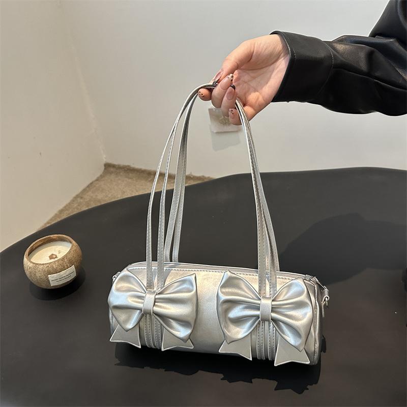 Yogodlns New Model Features Niche High-end Underarm Bag Trendy Bow Design Fashionable Women's Pillow Bag, and A Crossbody Handbag