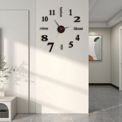 Rahmenlose Acryl 3D Wanduhr Modern Geräuschlos DIY Heim Büro Schlafzimmer Wohnzimmer Innen Digital Analog Uhr Dekoration