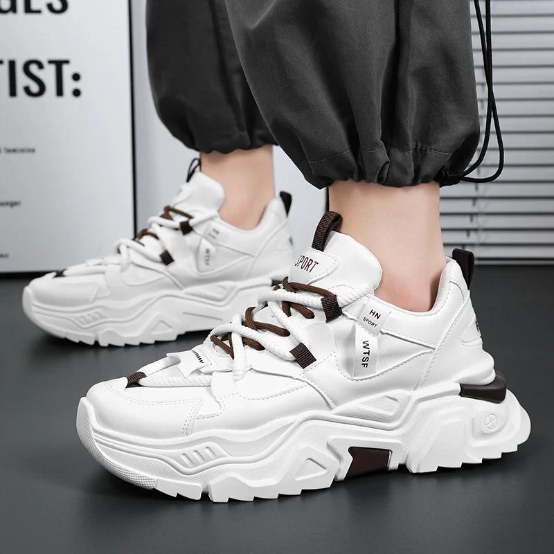 

Модная универсальная и дышащая повседневная спортивная обувь, кроссовки для пап, трендовая студенческая обувь, мужская обувь на все сезоны 42 белый