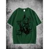 Dark Fantasy Map Print Short Sleeve T-Shirt for Men Fabric Casual Tee with Crew Neck  Breathable, Slight Stretch Material for Summer Style