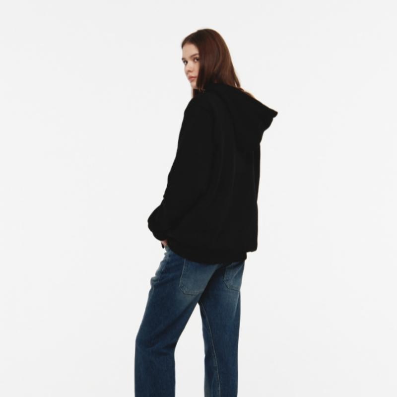 Kangol Letter Semi Overfit Zip Up Black 5141