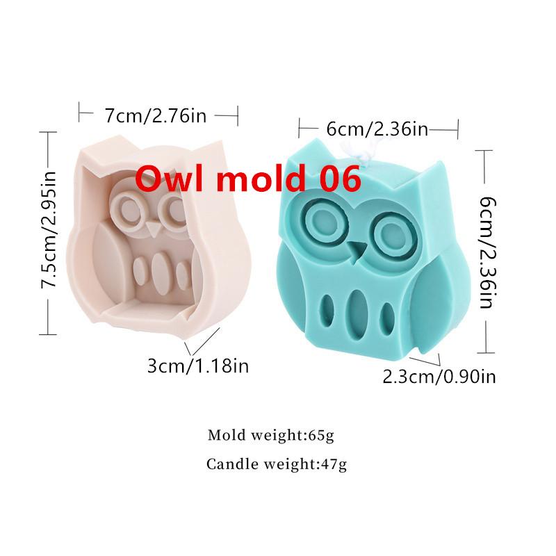 

Mold Of Various Cute Animal Dinosaur Giraffe Frog Elephant Owl Silicone Molds DIY Soft Clay Aromatherapy Gypsum Candle Molds