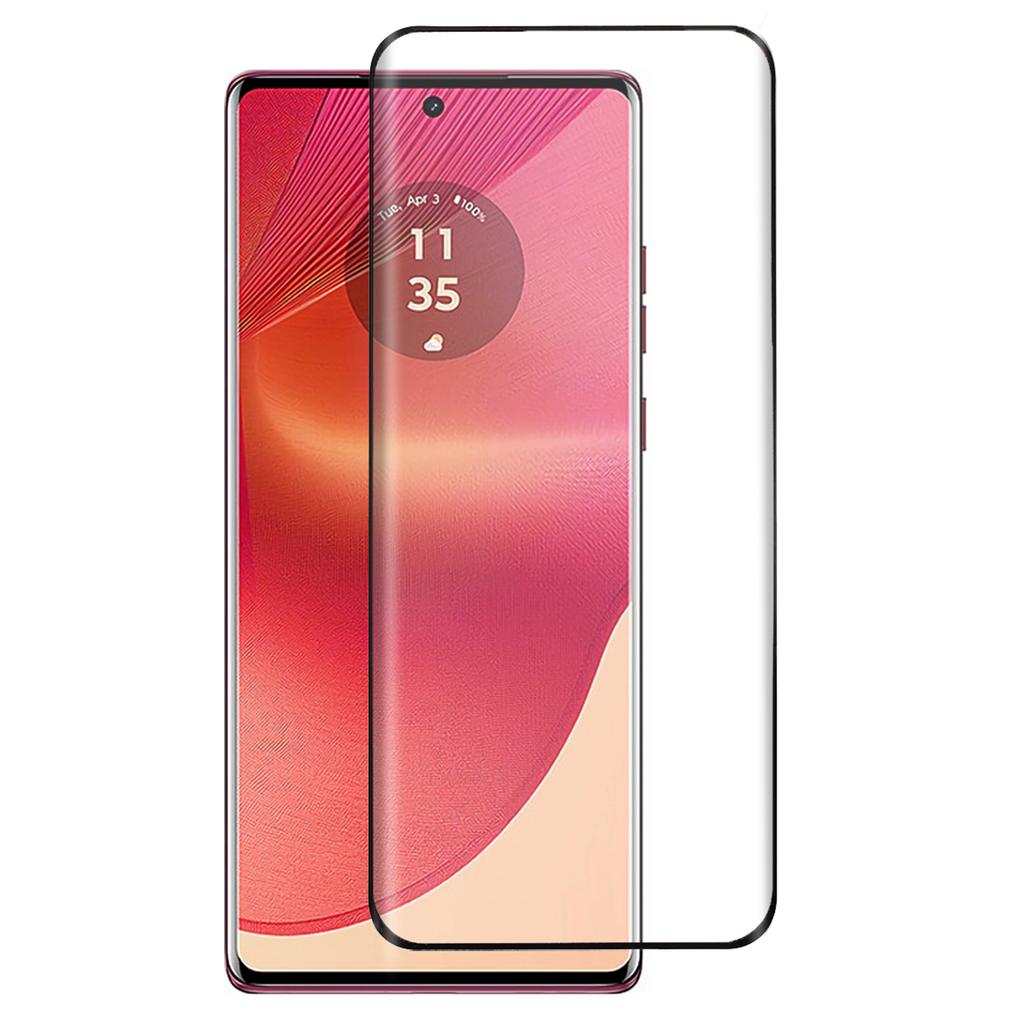 For Motorola G96 5G/Moto G86 5G/Edge 50 Fusion 5G Screen Protector Black Edge Curved Edge Tempered Glass Clear Film
