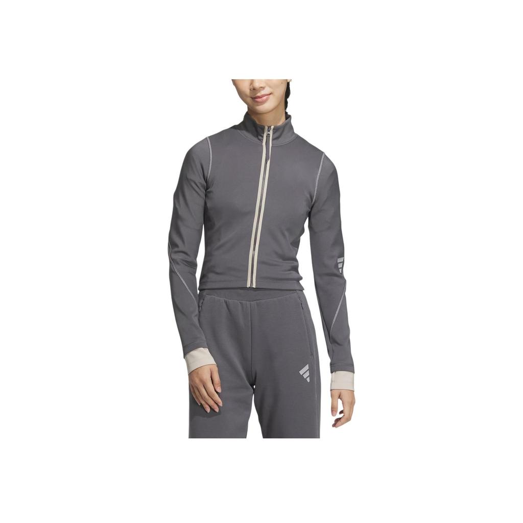 Adidas FW24 FUSTL W P SWT2 Fashion Sports Casual Comfortable Sweatshirt Women Sweatshirt Dark-Gray Yellow JM6214