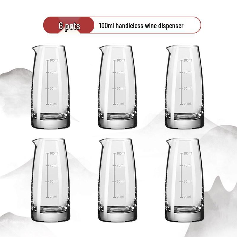 Chinese Style Thickened Baijiu Decanter and Cups Set - Household Wine Utensils, Two Liang Capacity, Small Shot Glasses