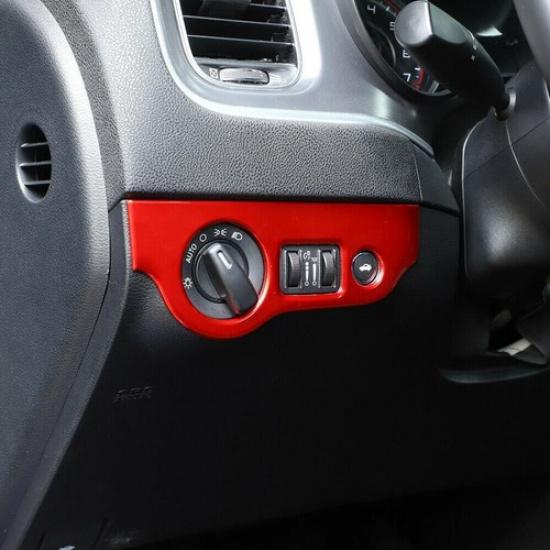 ABS Red Accessories Headlight Switch Button Cover For Dodge Charger 2010-