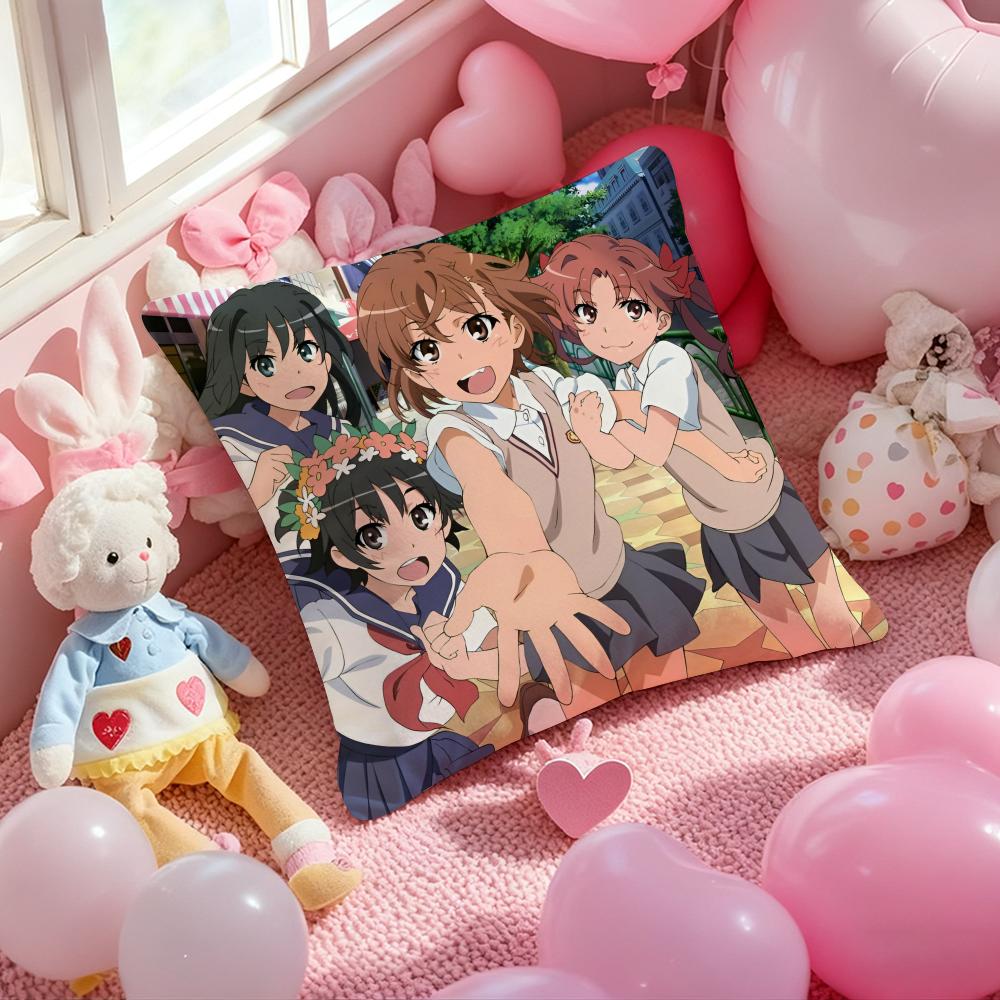 A Certain Scientific Railgun Cushion Cover Pattern Printed Pillowcase for Living Room Sofa Cushion Cover & Bedroom Decor