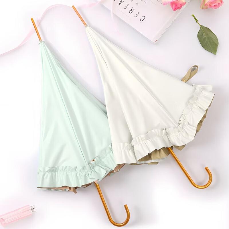 Yidengxia UV Protection Lace Trim Straight Umbrella