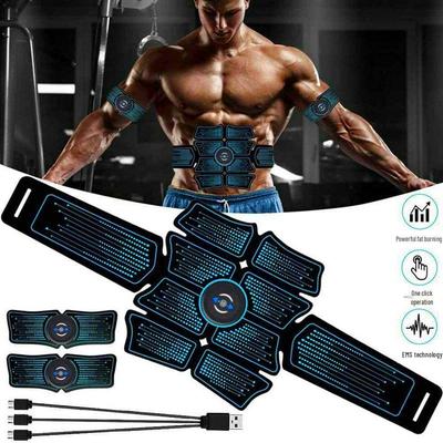Ceinture Stimulatrice Musculaire Abdominale Intelligente Rechargeable avec Huit Coussinets de Massage
