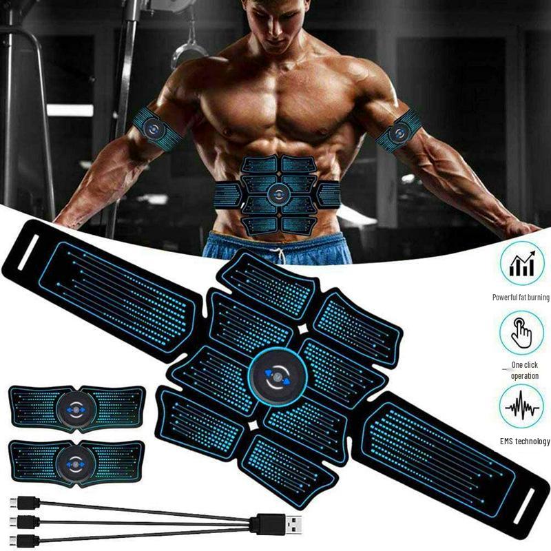 Rechargeable Smart Abdominal Muscle Stimulator Belt with Eight Massage Pads