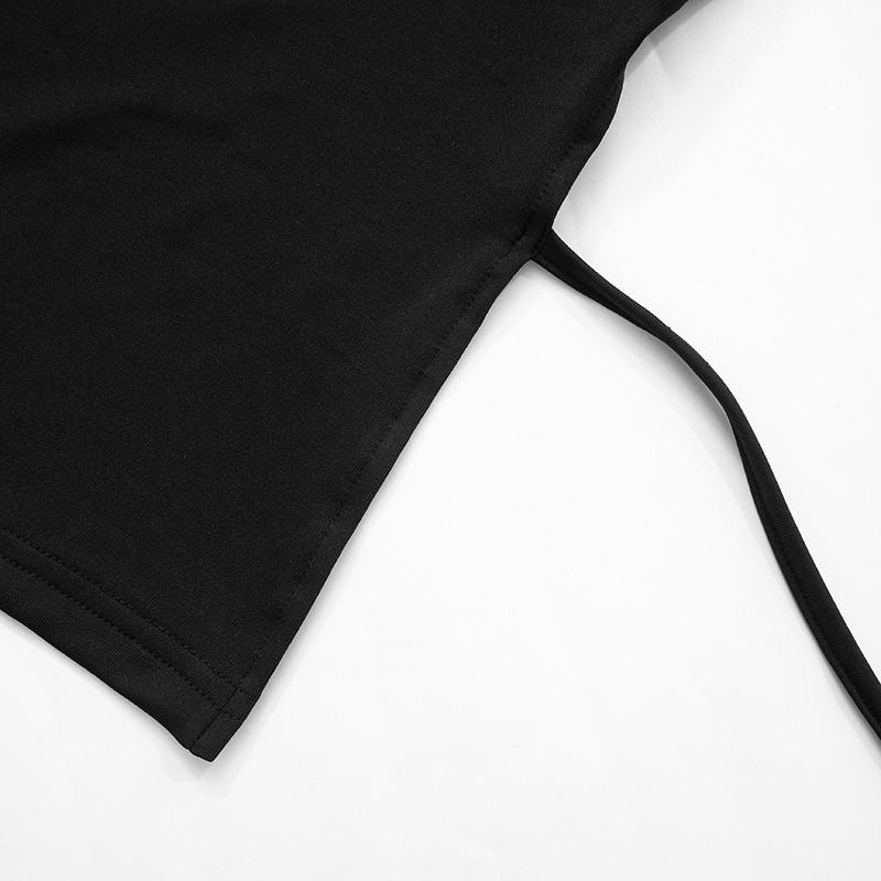 Modisches langärmliges rückenfreies sexy T-Shirt für Damen, modisch, Slim Fit, Basis, Schnürung, schwarze T-Shirts für Damen, Frühling und Herbst, Street-Casual-T-Shirt, Tops 25553