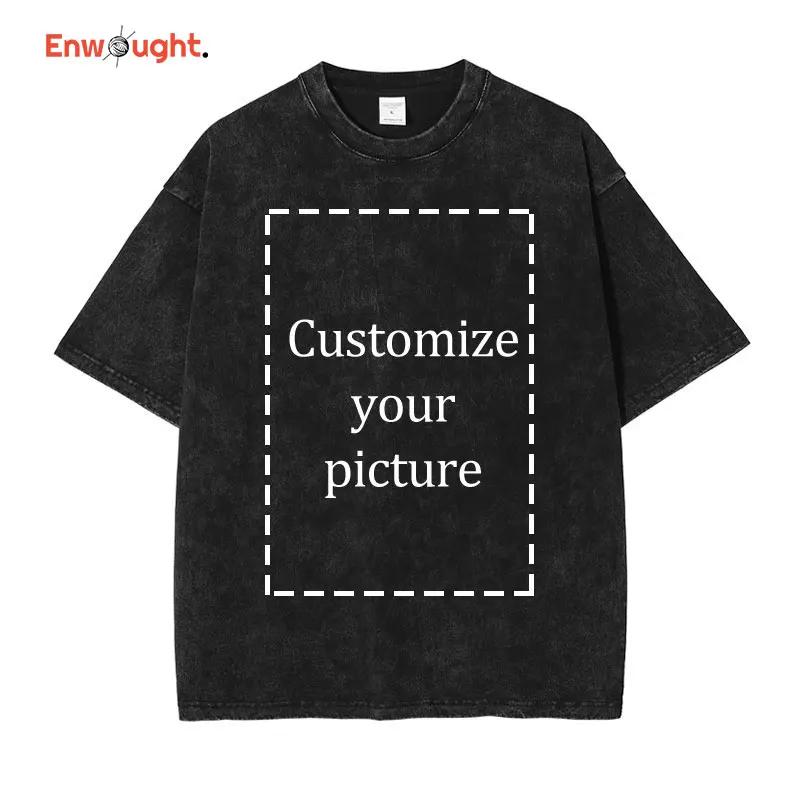 

Custom Vintage Washed T-shirts DIY01 T Shirt Oversize Streetwear Short Sleeve Customized Tops Tees Man Woman 100% Cotton 3XL
