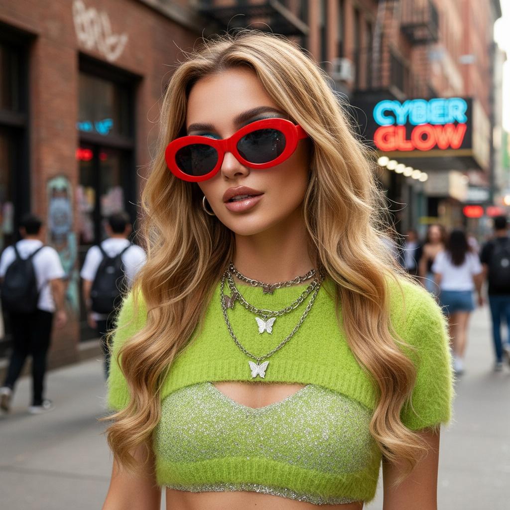 Attractive Glasses Women's Pink New Oval-Shaped Trendy Sunglasses For Men And Uv-Protective Sunglasses, Multi-Color Retro And Unique Sunglasses 5222
